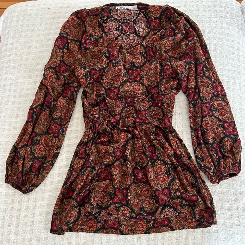 Spanish Moss Vintage Mini Peasant Dress